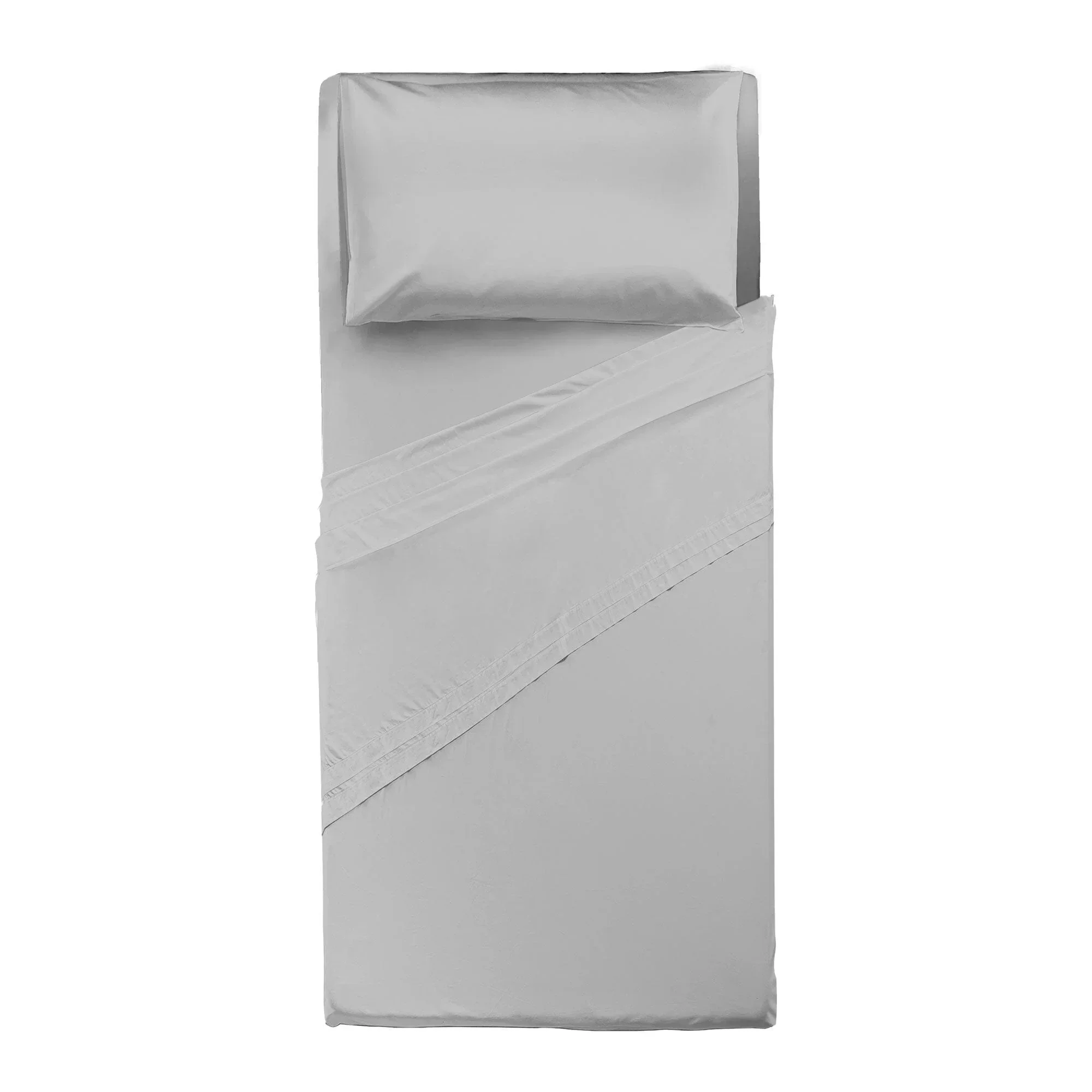 Completo Letto Singolo in Microfibra Softy Yarn - Tinta Unita Grigio - Image 3