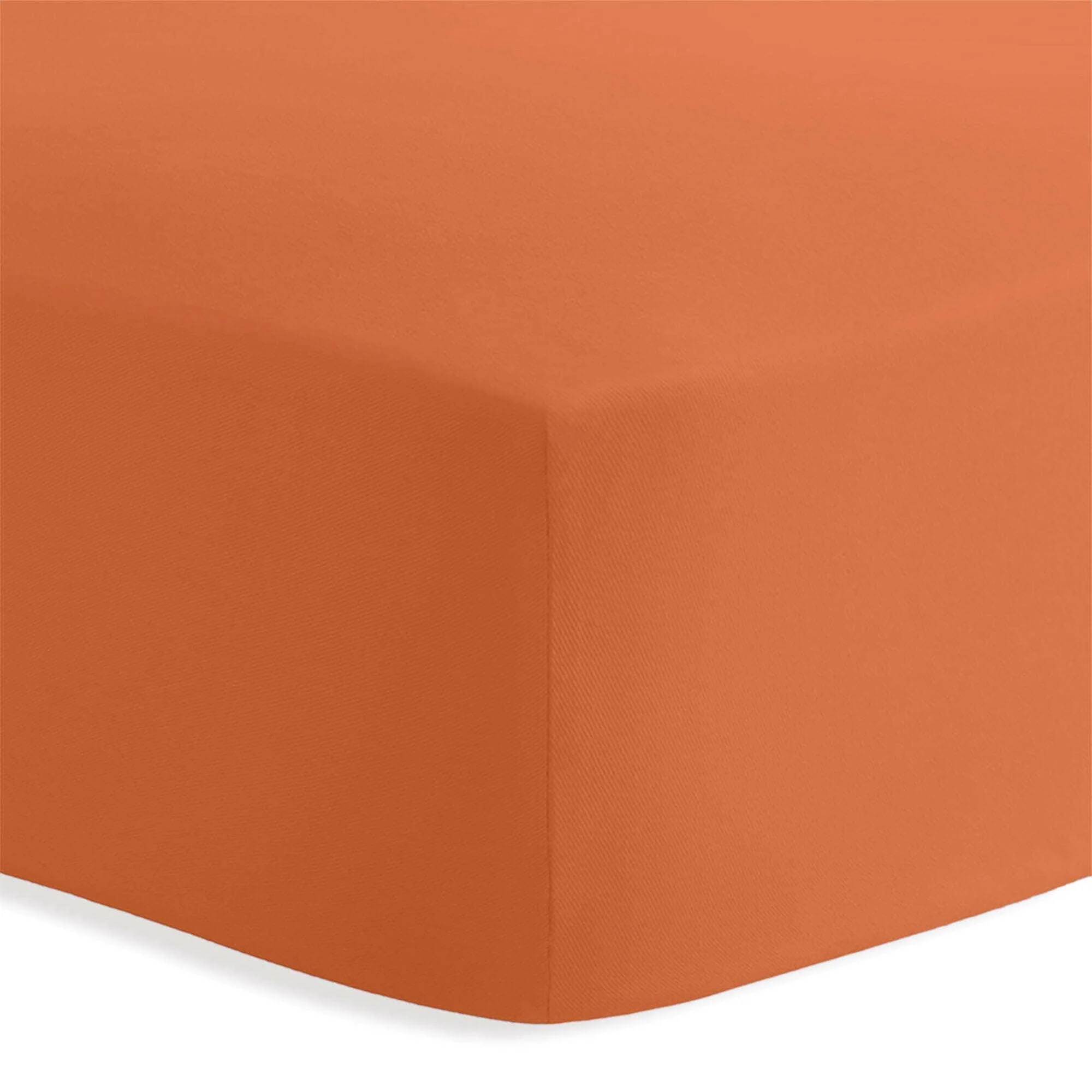 Lenzuolo Sotto con Angoli Matrimoniale in Cotone Tinta Unita Rust - Image 3