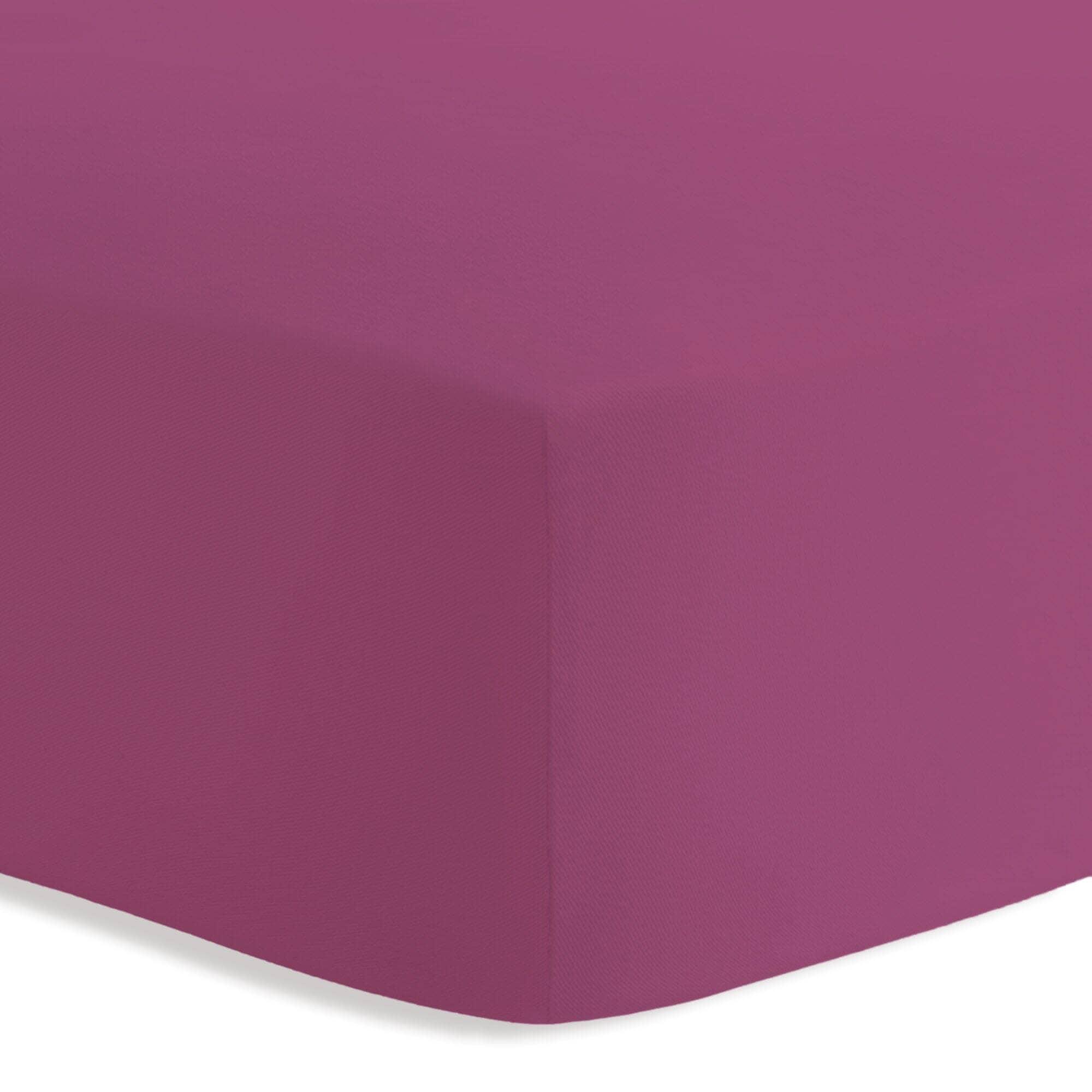 Lenzuolo Sotto con Angoli Singolo in Cotone Tinta Unita Malva - Image 3