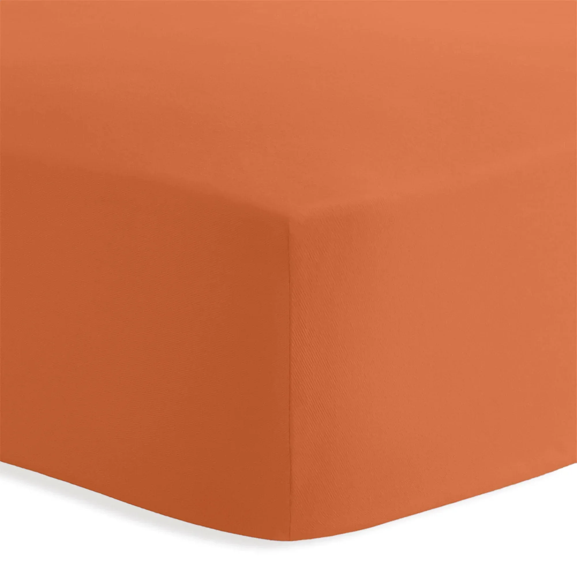 Lenzuolo Sotto con Angoli Singolo in Cotone Tinta Unita Rust - Image 4