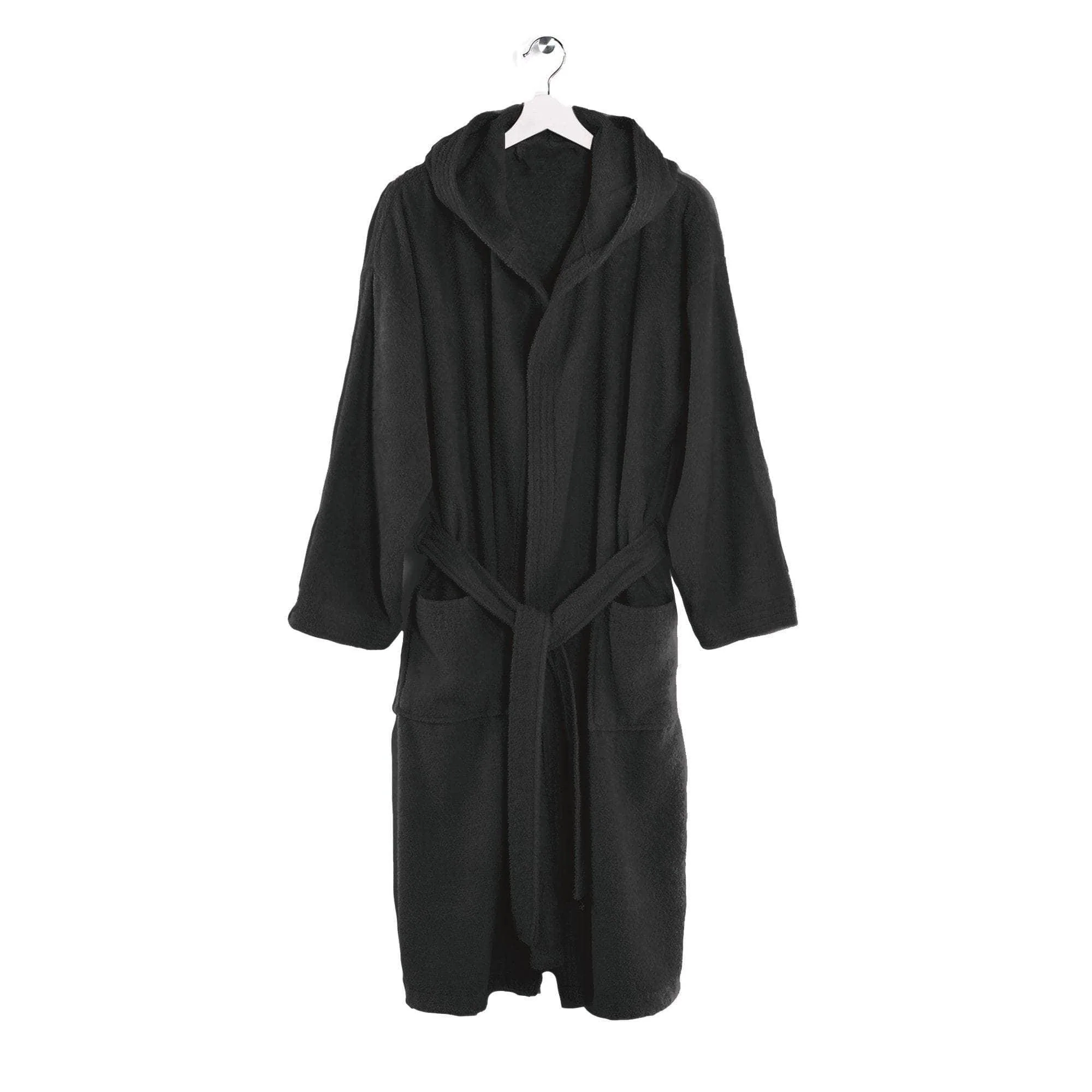 LUXURY COLLECTION DI MAESTRO Accappatoio in Puro Cotone con Cappuccio - Tinta Unita Antracite - Image 4