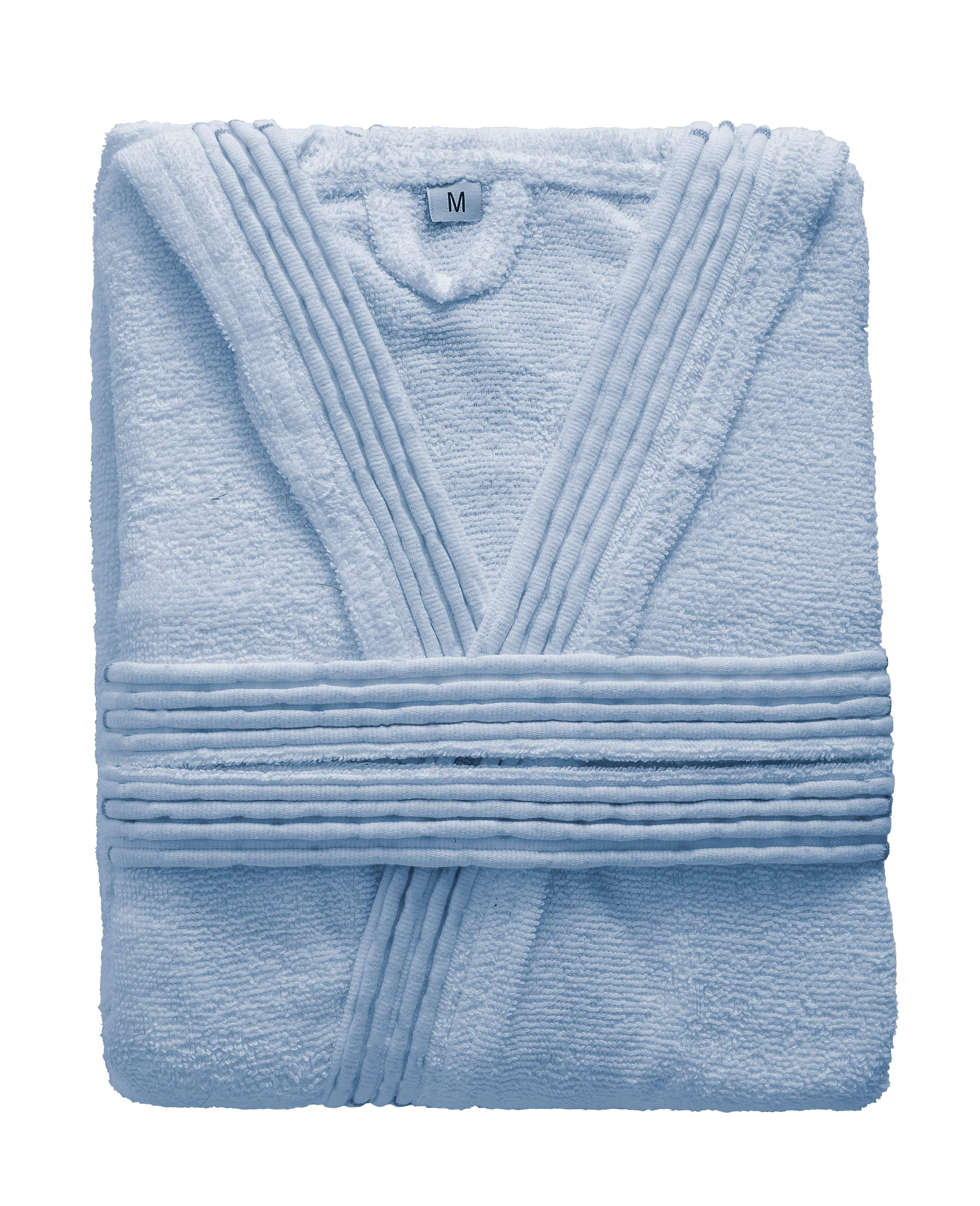 LUXURY COLLECTION DI MAESTRO Accappatoio in Puro Cotone con Cappuccio - Tinta Unita Azzurro - Image 6