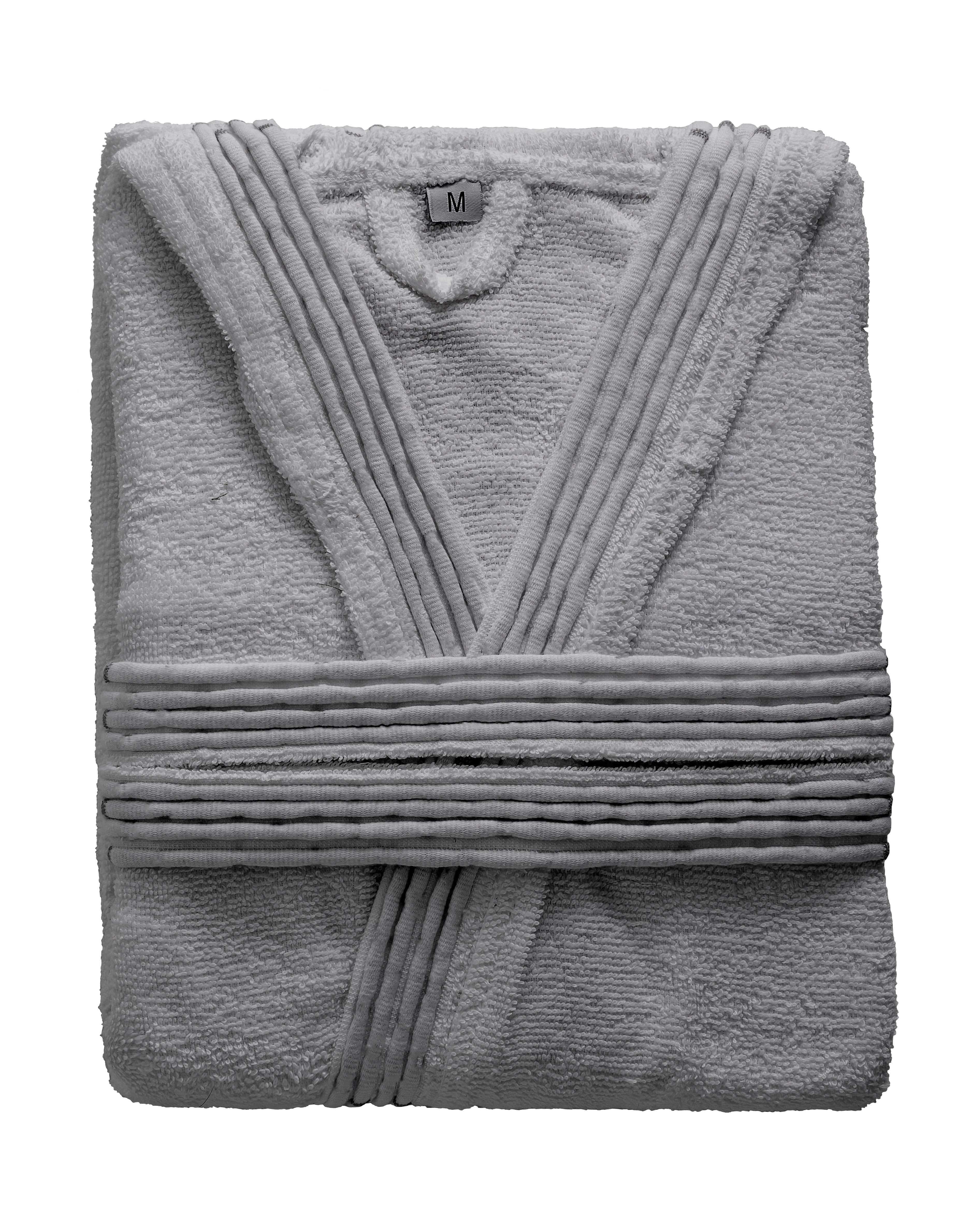 LUXURY COLLECTION DI MAESTRO Accappatoio in Puro Cotone con Cappuccio - Tinta Unita Grigio - Image 5