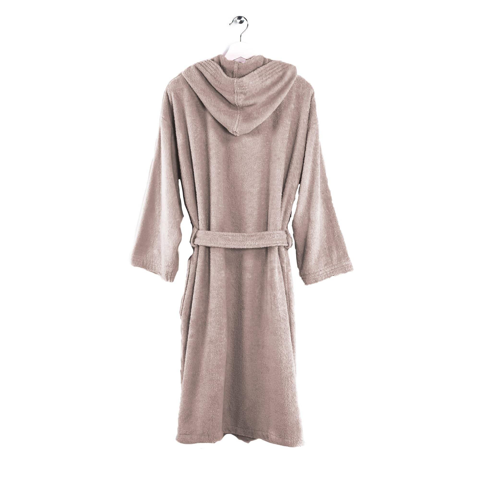LUXURY COLLECTION DI MAESTRO Accappatoio in Puro Cotone con Cappuccio - Tinta Unita Tortora - Image 6