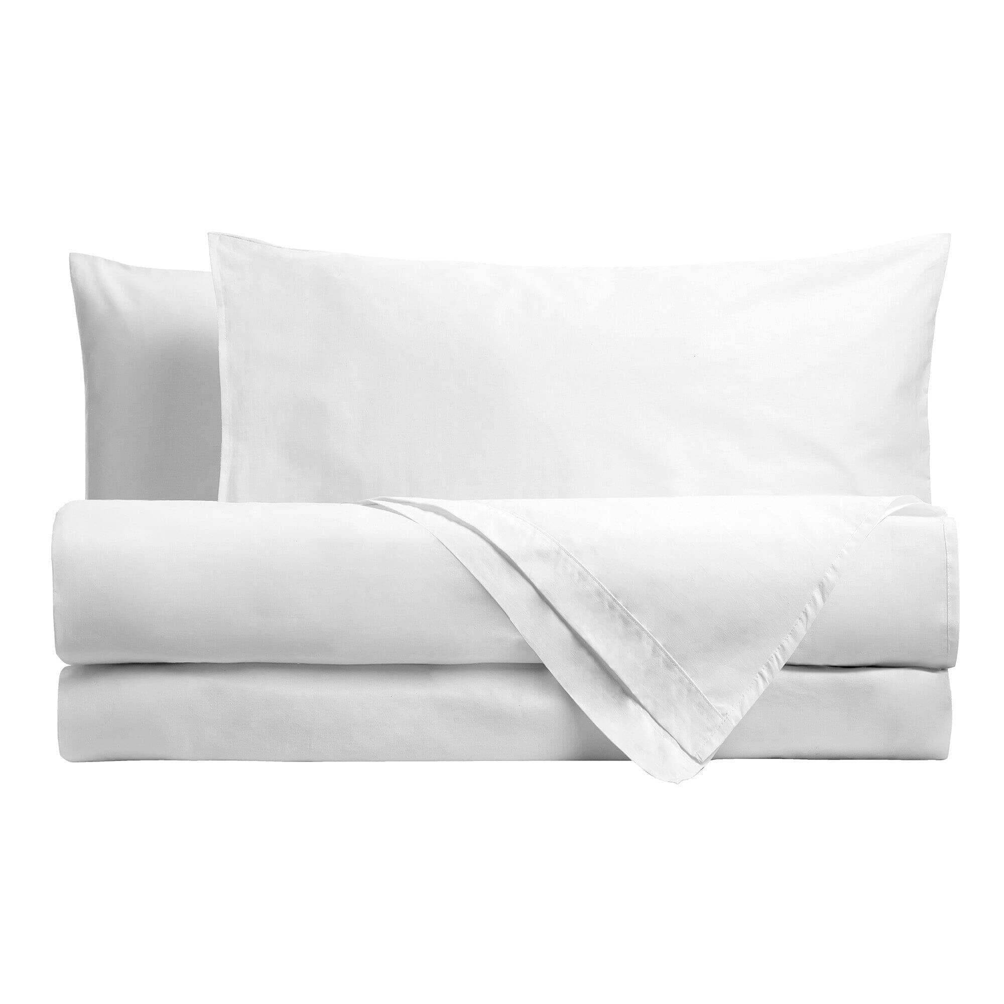 Parure Copripiumino Matrimoniale in Microfibra Softy Yarn - Tinta Unita Bianco - Image 3