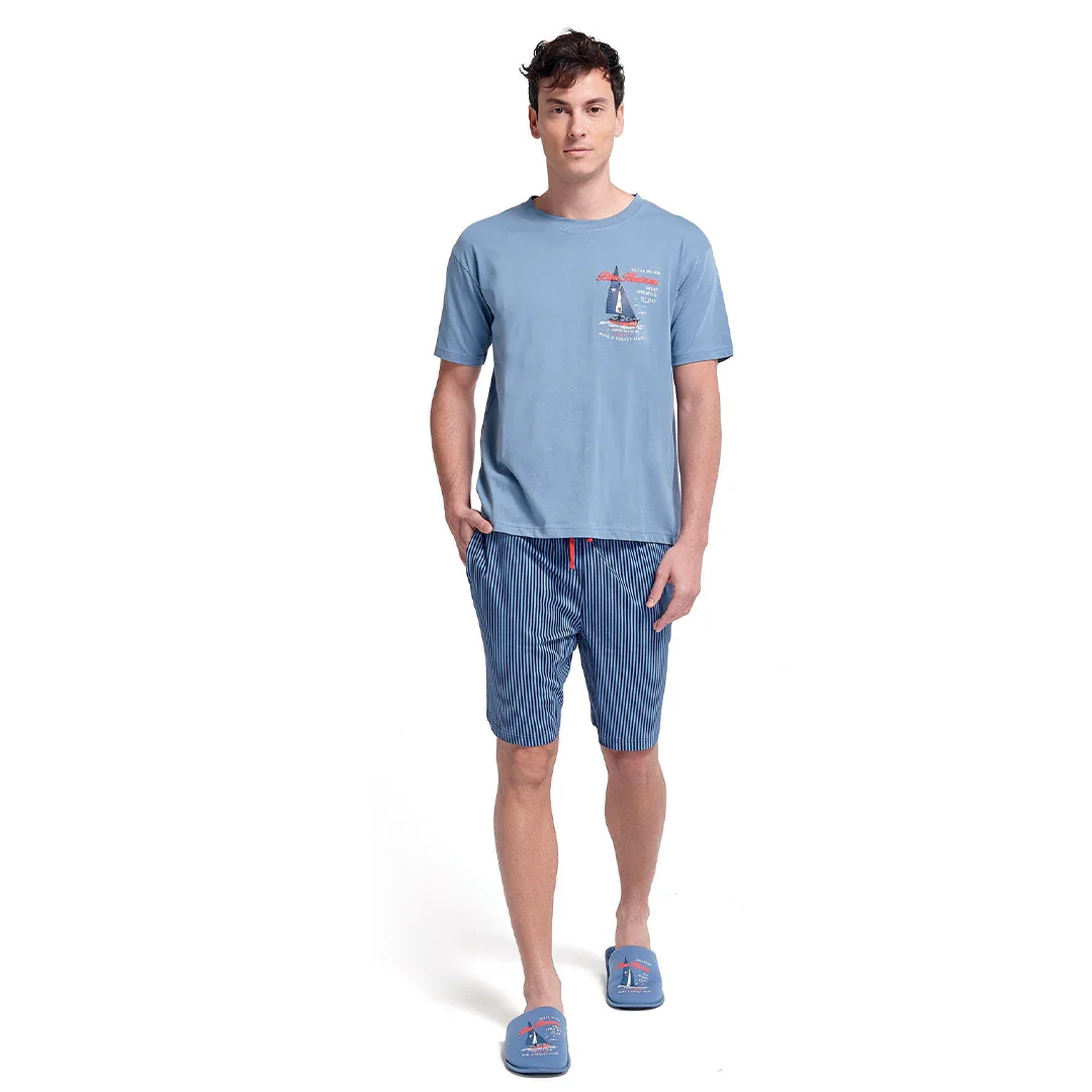 Pigiama da Uomo Ocean Drive Hurricane Azzurro - Image 3