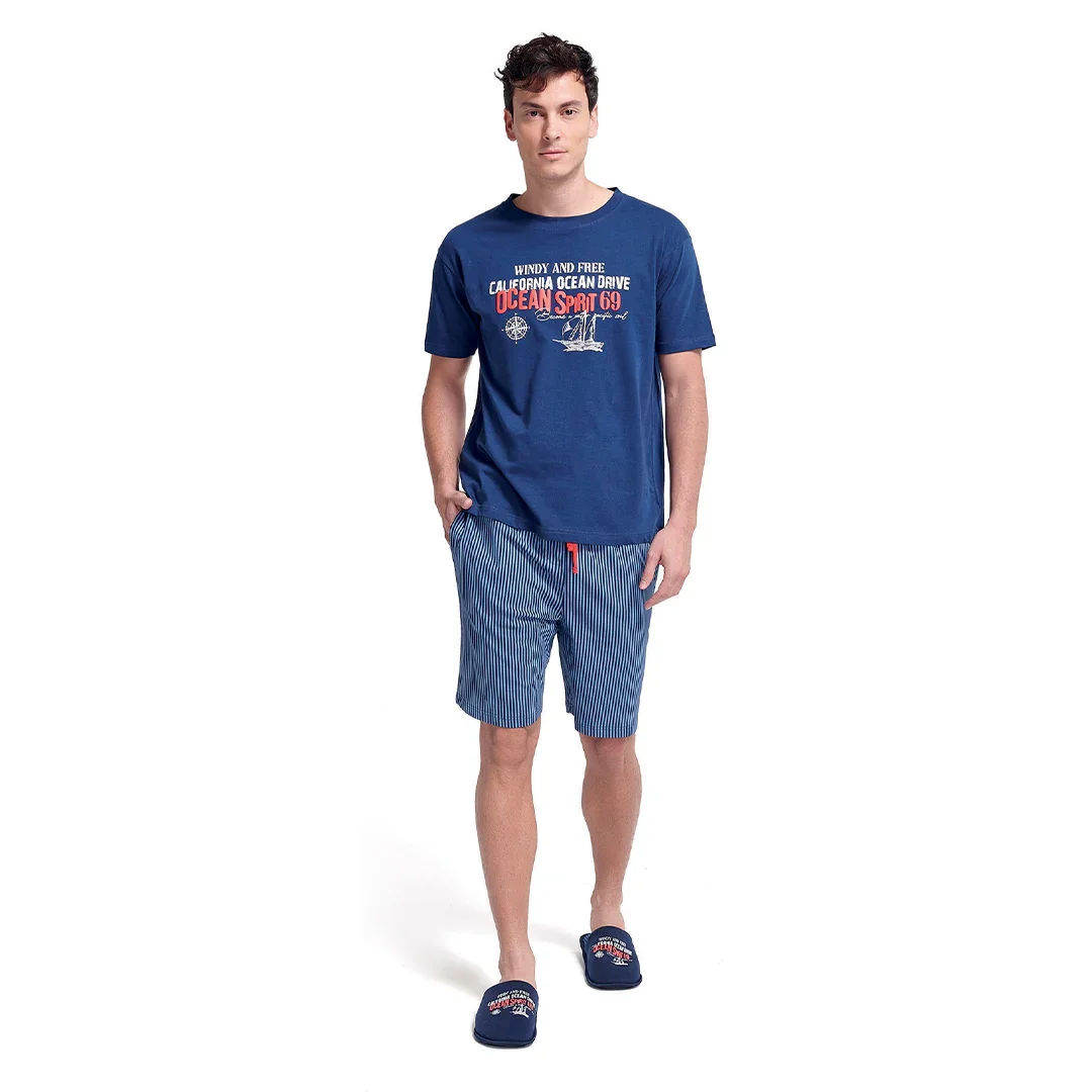 Pigiama da Uomo Ocean Drive Hurricane Blu - Image 3