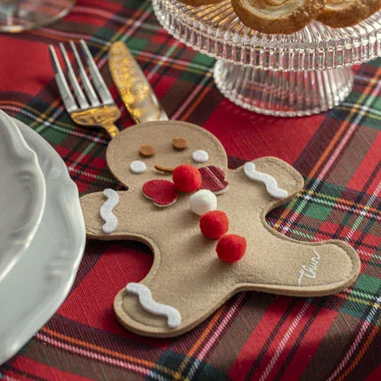 THUN® Set Portaposate Thunland Gingerbread Man and Snowman Beige - Image 3